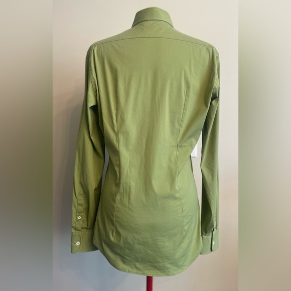 Prada - Cotton blend green button up dress shirt Size 39 (15.5” neck) - Picture 4 of 6